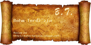 Behm Terézia névjegykártya